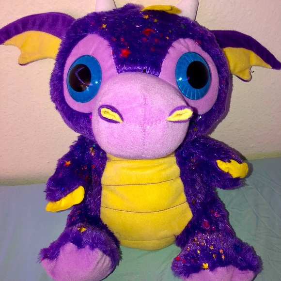 Peek A Boo Sparkly Star Plush Horned Purple Dragon - Picture 1 of 10